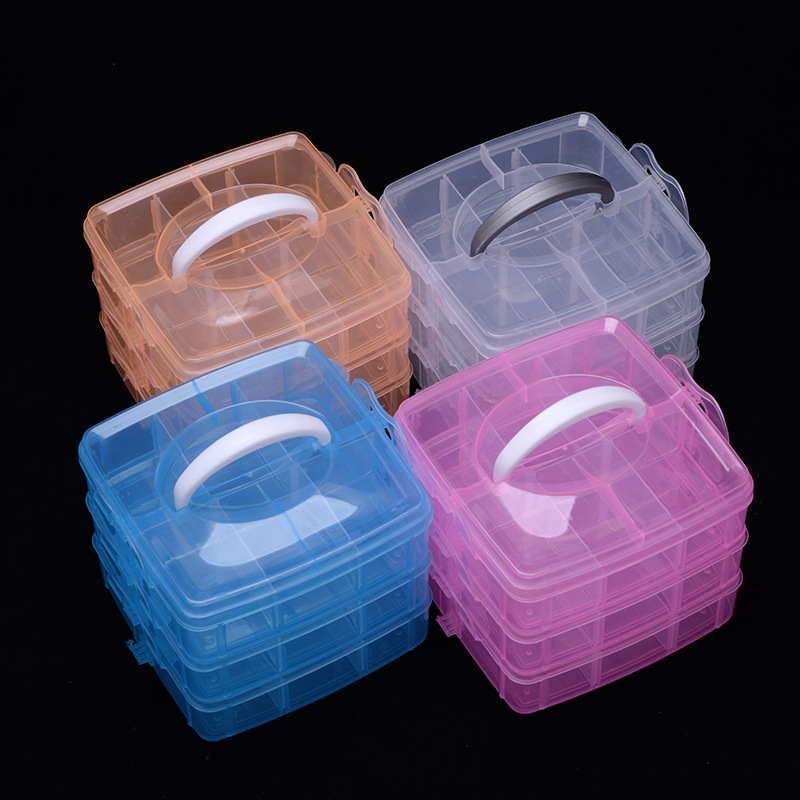 3 طبقات 18 مقصورات البلاستيك ا - مراجعة Bobbin Organizer Box وسعره