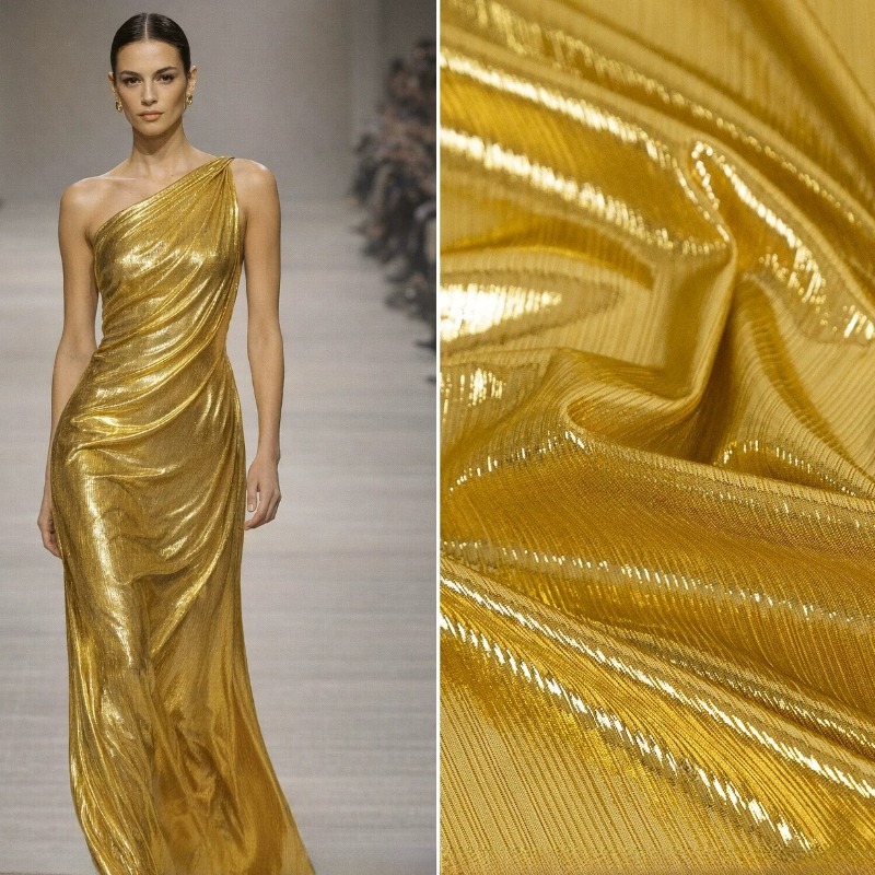 قماش محبوك مضلع باللون الأصفر  - مراجعة Sewing Fabric وسعره