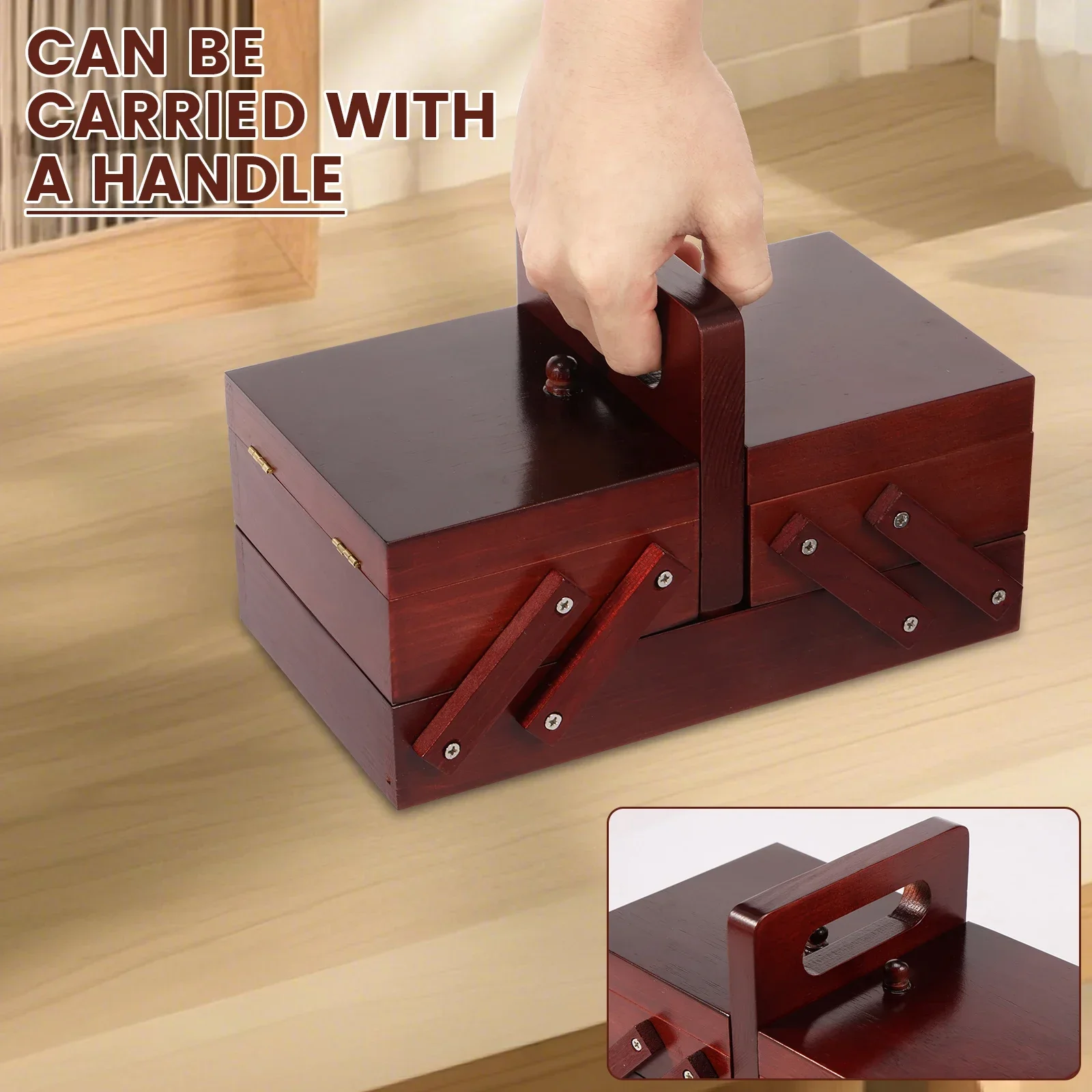 صندوق خيوط خياطة خشبي قابل للت - مراجعة Bobbin Organizer Box وسعره