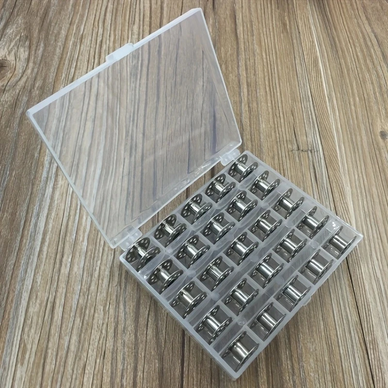 25 قطعة/المجموعة بكرات فارغة م - مراجعة Bobbin Organizer Box وسعره